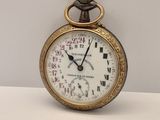une montre de poche en or avec des chiffres romains