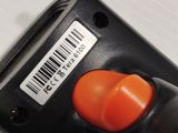 a close up of a cell phone with a barcode on it