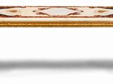 une image d'une table avec un plateau en marbre sur un fond blanc