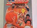 the front cover of a nintendo game called dunkin ' s basketball