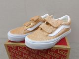 vans gold glitter old skooler slip - on sneakers