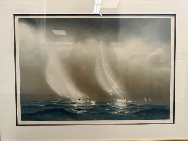 « Voiliers ». Lithographie. Signée DOUTRELEAU et justifiée 215/35