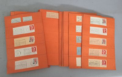 Timbres, petit ensemble de planches avec timbres français ob…