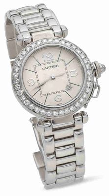 *Cartier 'Pasha' Montre-Bracelet DE Dame EN OR Gris 18k ET D…