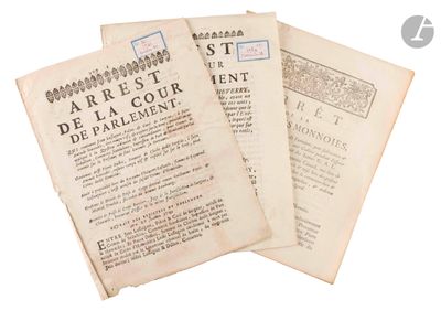 CRIMES. 3 imprimés, 1741-1784 ; in-4.