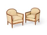 paire de fauteuils Art déco à assise rembourrée