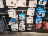 many boxes of electronics on display in a store