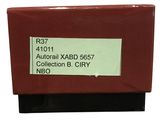 an image of a red box with a label that says autorail xabd 657 collection b cry