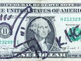 a picture of a one dollar bill with a picture of president george washington on it
