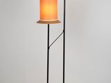 three lamps on a stand with a white background