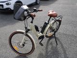a bike that is parked in a parking lot