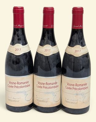 trois bouteilles de vin sont alignées sur une surface blanche