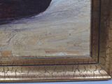 a picture of a painting of a boat on the water