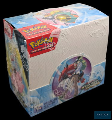 une boîte de cartes à collectionner Pokémon posée sur une table