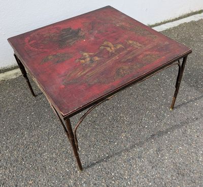 Maison Bagues Bout de canapé à plateau carré de laque japona… - Photo 1