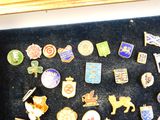 a lot of pins that are on a black surface