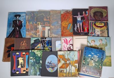 a lot of books that are on the table