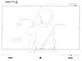 drawing of a person standing in front of a white board
