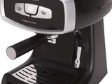 an image of a black and silver coffee machine on a white background