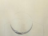 un dessin représentant un bol posé sur une assiette, sur une table
