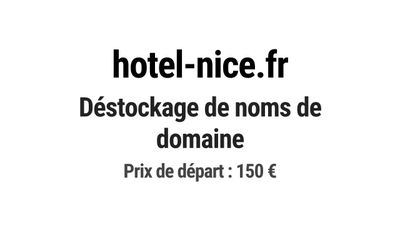 Nom de domaine hotel-nice.fr. Thématiques associées: hôtel, …
