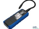an image of a blue and black device with a hook on it