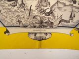 a picture of a banner with a drawing on it
