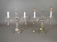 Dans le goût de BACCARAT. Paire de candélabres en cristal à …