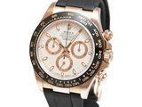 rolex daytona daytona rose gold and black ceramic watch with black rubber band
