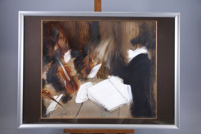une image représentant un tableau d'un homme jouant du violon