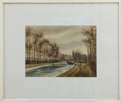 Jules Michel (1849-1909) "Pont sur le canal de la Marne" Exp…