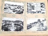 a book with pictures of a town and buildings on it