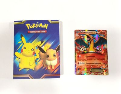 Deux cartes Pokémon sont posées l'une à côté de l'autre sur une surface blanche