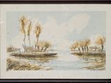 a picture of a picture of a painting of a river