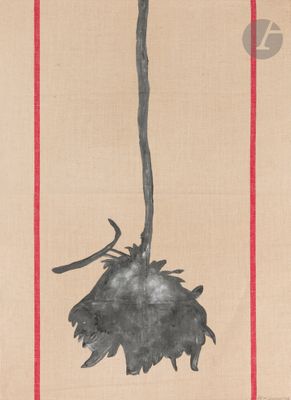 a picture of a painting of a flower on the wall