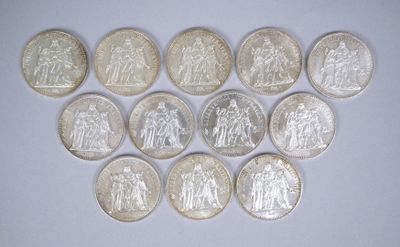 plusieurs types de pièces de monnaie sont disposés sur une surface blanche
