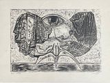 une image représentant un dessin en noir et blanc d'un oiseau coiffé d'un chapeau