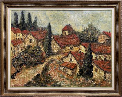 Honoré PRADO (XXe) - Les toits rouges