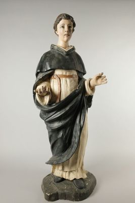 XIXème siècle. Saint Dominique en bois sculpté et polychrome…