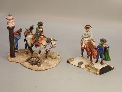 Figurines d'artistes - 2 Scènettes 54 mm, Napoléon retraite …