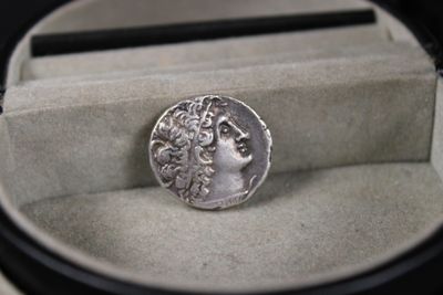 une image représentant une pièce d'argent dans un écrin à bague