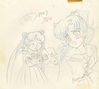 dessin représentant une jeune fille et une autre jeune fille en robe de mariée