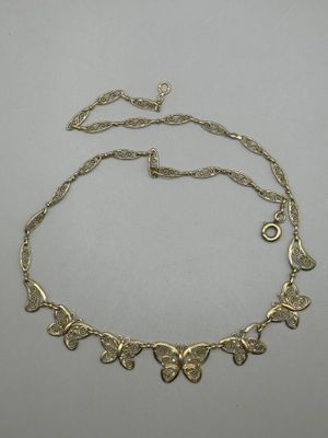 Collier draperie en or jaune 750 millièmes maille filigranée… - Photo 1