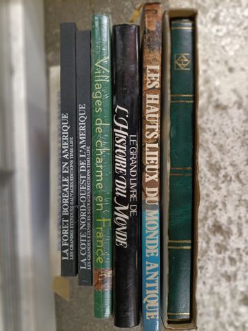 Lot de 6 livres de voyage, France Amérique et monde antique