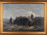 painting of a painting of a group of men on horseback