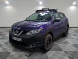 purple nissan qxv parked on a checkered floor in a garage