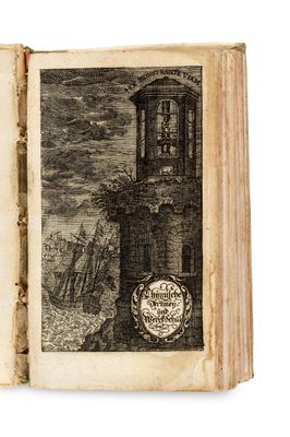 un vieux livre sur lequel figure l'image d'un phare