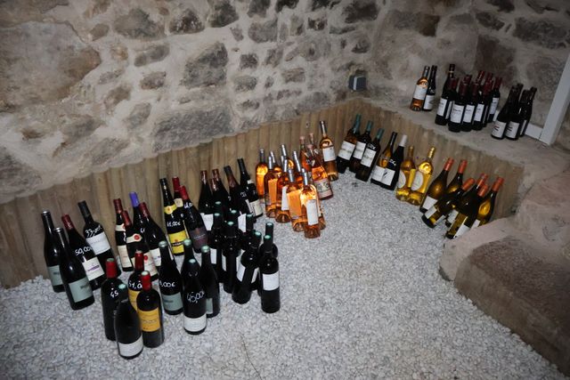 64 bouteilles de vins divers et 21 demi-bouteilles