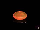 a close up of an orange fire oplite on a black surface