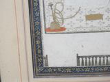 a picture of a picture of a room with a bed and a chair